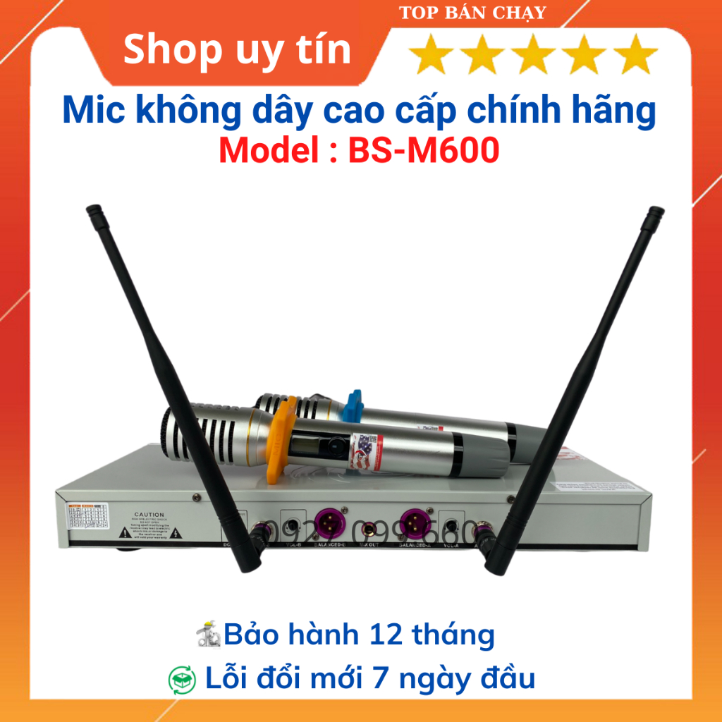 Micro không dây cao cấp BS model M600 và M800 Phạm vi sóng lên tới 100m,hát nhẹ,lời sáng ,bay tiếng,chống hú rít tốt,
