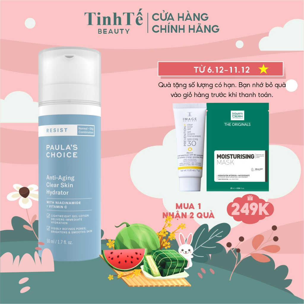 Kem dưỡng ẩm cho da nhạy cảm và lão hóa Paula's Choice RESIST Anti Aging Clear Skin Hydrator 50ml