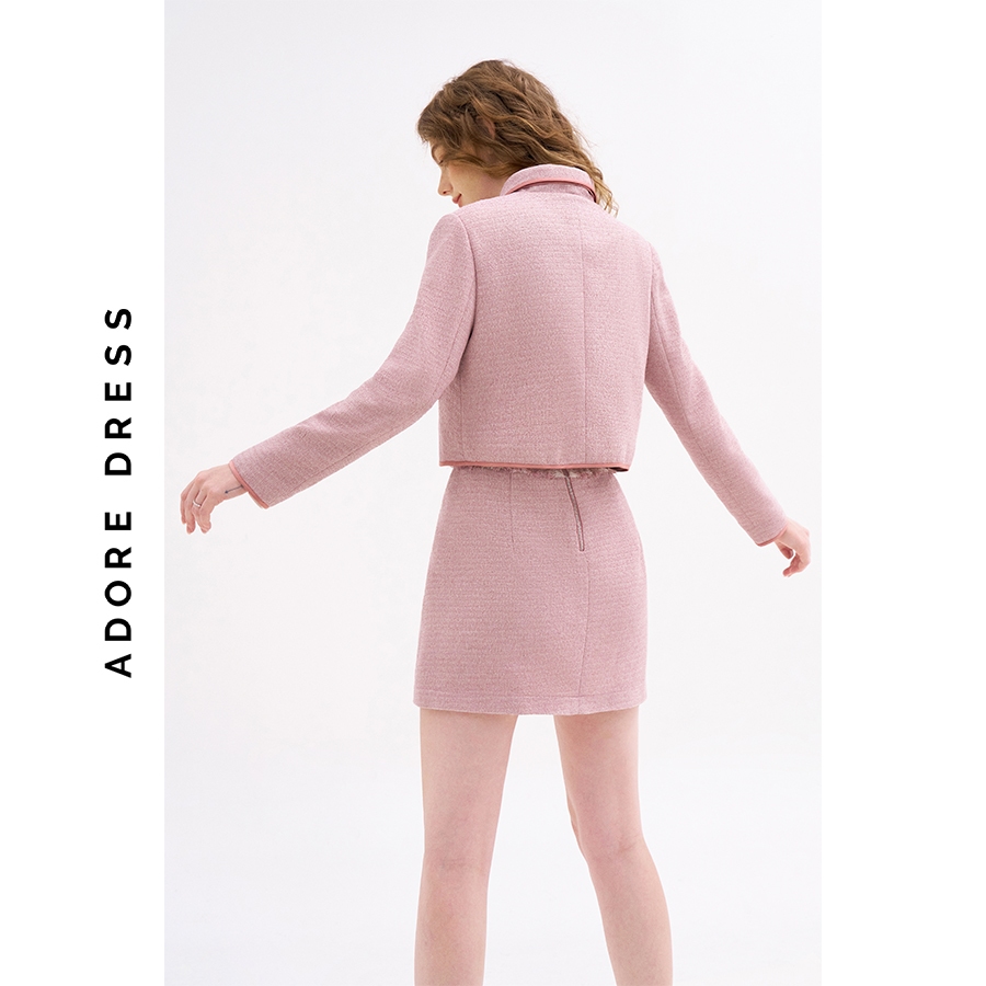 Chân váy Mini skirt casual style tweed hồng 312SK1130 ADORE DRESS