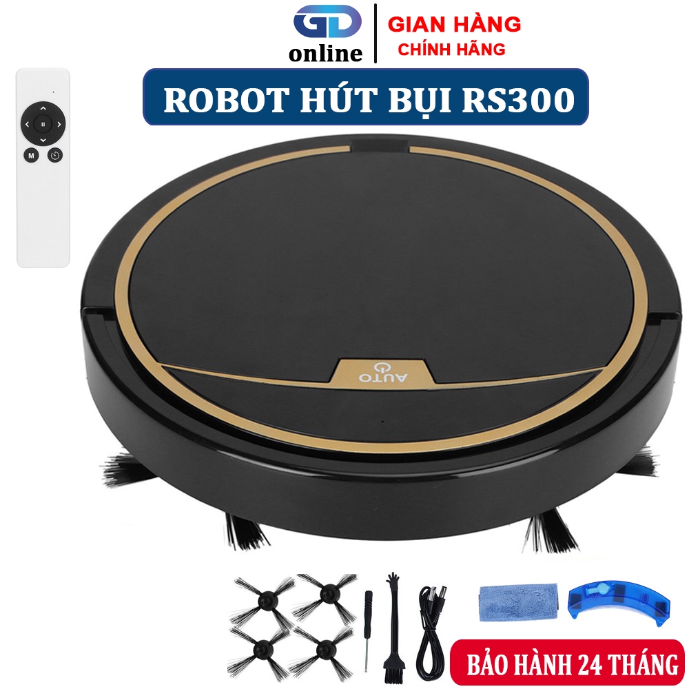 Robot Hút Bụi RS300 - Robot Hút Bụi Thông Minh. Có Cảm Biến Chống Rơi, Có Remote, Hộp Nước Lau Ẩm, Hút Siêu Khỏe !