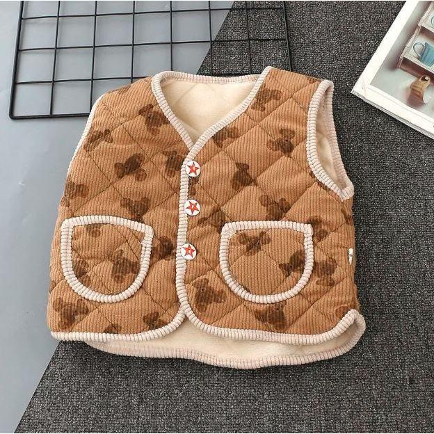 Áo gile nỉ nhung BONA chần bông dày dặn cho bé từ 6-36 tháng