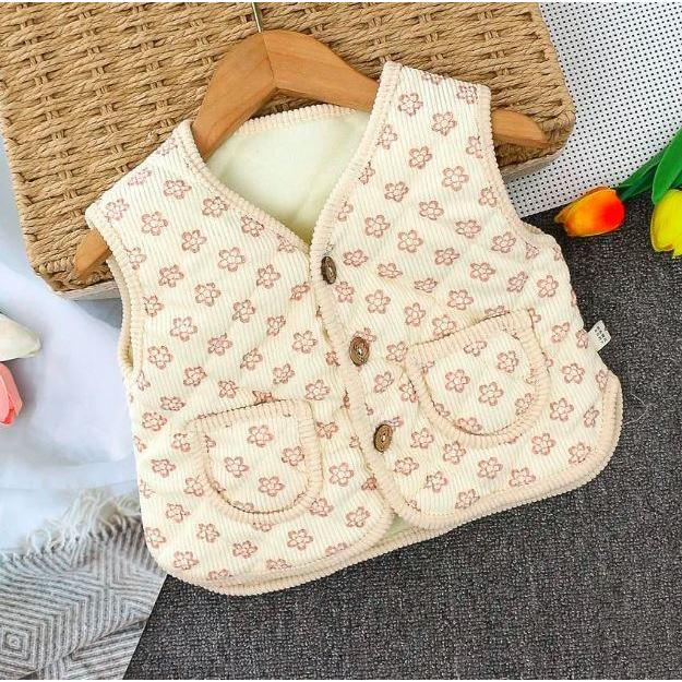 Áo gile nỉ nhung BONA chần bông dày dặn cho bé từ 6-36 tháng