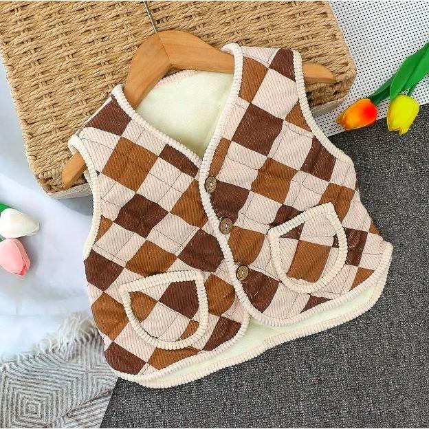 Áo gile nỉ nhung BONA chần bông dày dặn cho bé từ 6-36 tháng
