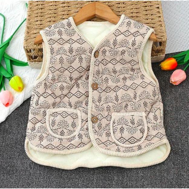 Áo gile nỉ nhung BONA chần bông dày dặn cho bé từ 6-36 tháng