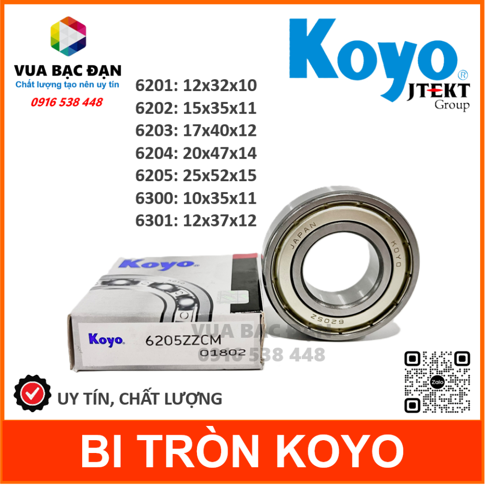 Vòng bi Bạc đạn Xe Máy Koyo 6201 6202 6203 6204 6205 6300 6301 6200 6004 ZZCM chất lượng cao