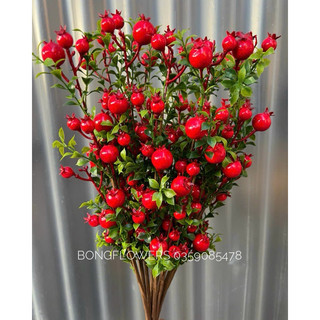 Cành lựu giả - Cành lựu phú quý cành dài 60cm 18 quả