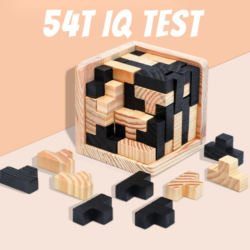 Đồ Chơi Xếp Hình Tetris 3D Kiddy Academy đồ chơi rubik bằng gỗ 54T sáng tạo hỗ trợ phát triển trí não cho bé
