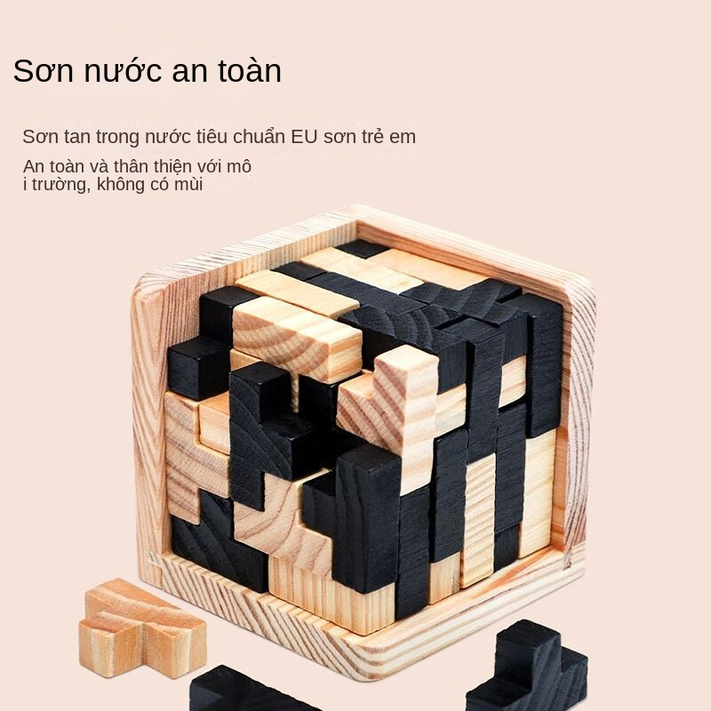 Đồ Chơi Xếp Hình Tetris 3D Kiddy Academy đồ chơi rubik bằng gỗ 54T sáng tạo hỗ trợ phát triển trí não cho bé