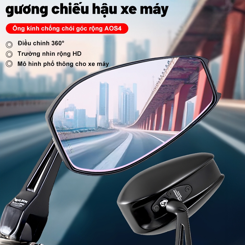 Gương Gù  xe máy Khẩu trang zacro cao cấp AOS4 Napoleon gấp xoay 360 loại 1 bộ phụ kiện đầy đủ ốc vít và logo