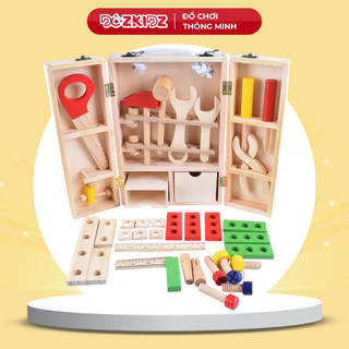 Đồ chơi gỗ hộp dụng cụ sửa chữa cho bé trai từ 3-7 tuổi - DOZKIDZ