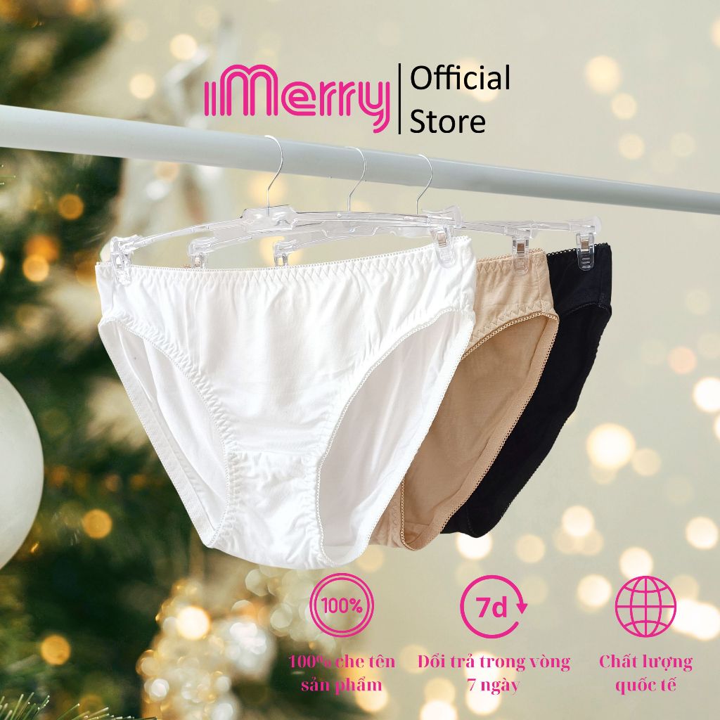Quần lót cotton nữ iMERRY kiểu dáng bikini thoáng khí, thoải mái VQ095