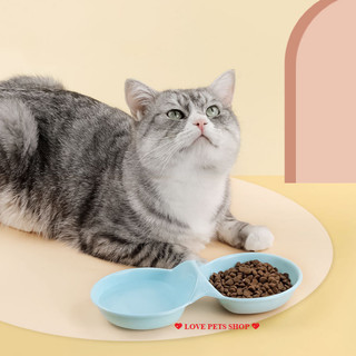Chén ăn cho Chó Mèo nhỏ 2 ngăn bằng nhựa - Love Pets Shop