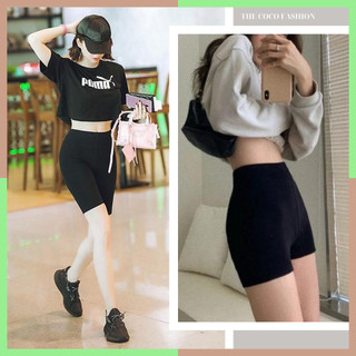 Quần legging đùi, lửng ngố, dài cạp cao vải thun co dãn tốt COCO STORE QN02