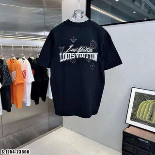 Áo Thun Lv Basic Chữ ngang Hot Trend Unisex Nam Nữ - Chất Liệu 100% Cotton Co Giãn 2 Chiều - Full Tem Tag Đó
