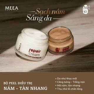 Combo kem pell da tảo sâm và kem phục hồi 36 vị meea ogranic