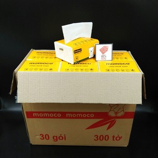 Combo 30 bịch giấy rút lụa Momoco 300 tờ 3 lớp (1 thùng) - Giấy rút loại 1