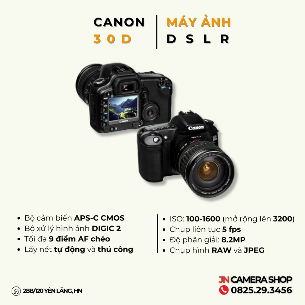 Bộ Máy Ảnh Canon 30D kèm Lens Canon 18-55MM f3.5-5.6 USM