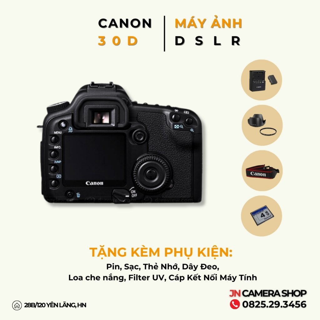 Bộ Máy Ảnh Canon 30D kèm Lens Canon 18-55MM f3.5-5.6 USM