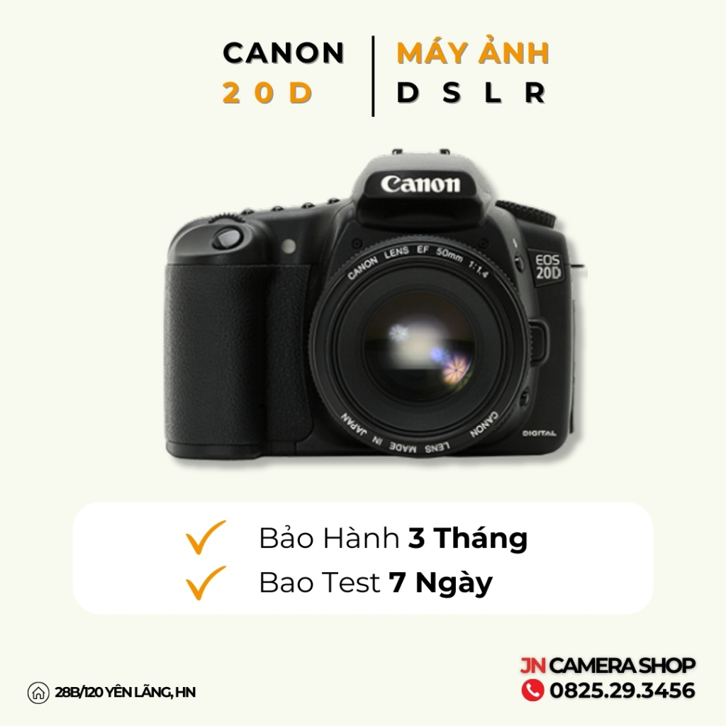Bộ máy ảnh Canon 20D kèm ống kính 18-55mm