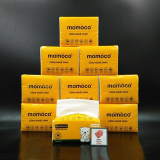 Combo 10 bịch giấy rút lụa momoco 300 tờ 3 lớp - giấy rút loại 1