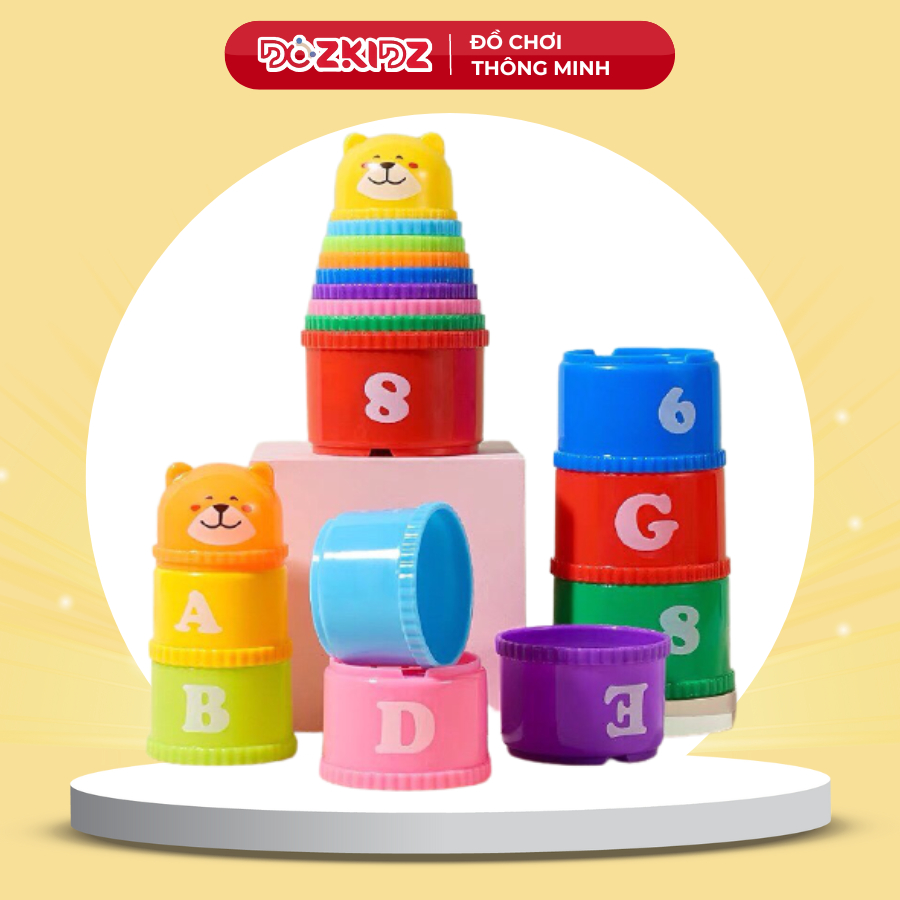 Đồ chơi trẻ em thông minh - Cốc xếp chồng 9 tầng cao 39 cm cho bé - DOZKIDZ