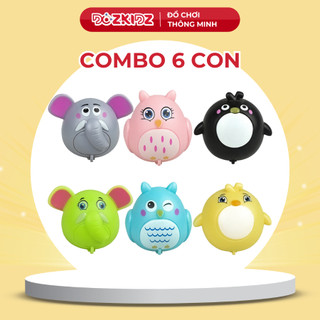 Đồ chơi trẻ em, combo 6 con vật chạy đà mini size cho bé từ 6 tháng tuổi trở lên - DOZKIDZ