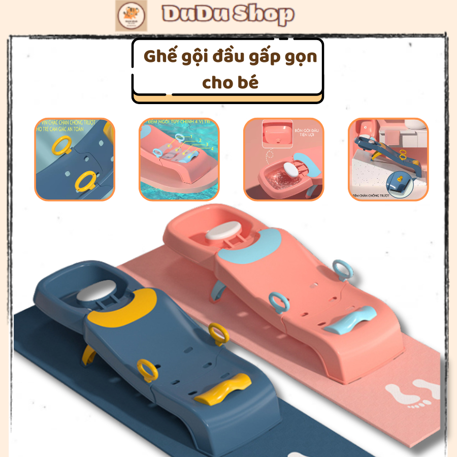 Ghế gội đầu cho bé cỡ đại, ghế gội đầu gấp gọn dễ dàng di chuyển