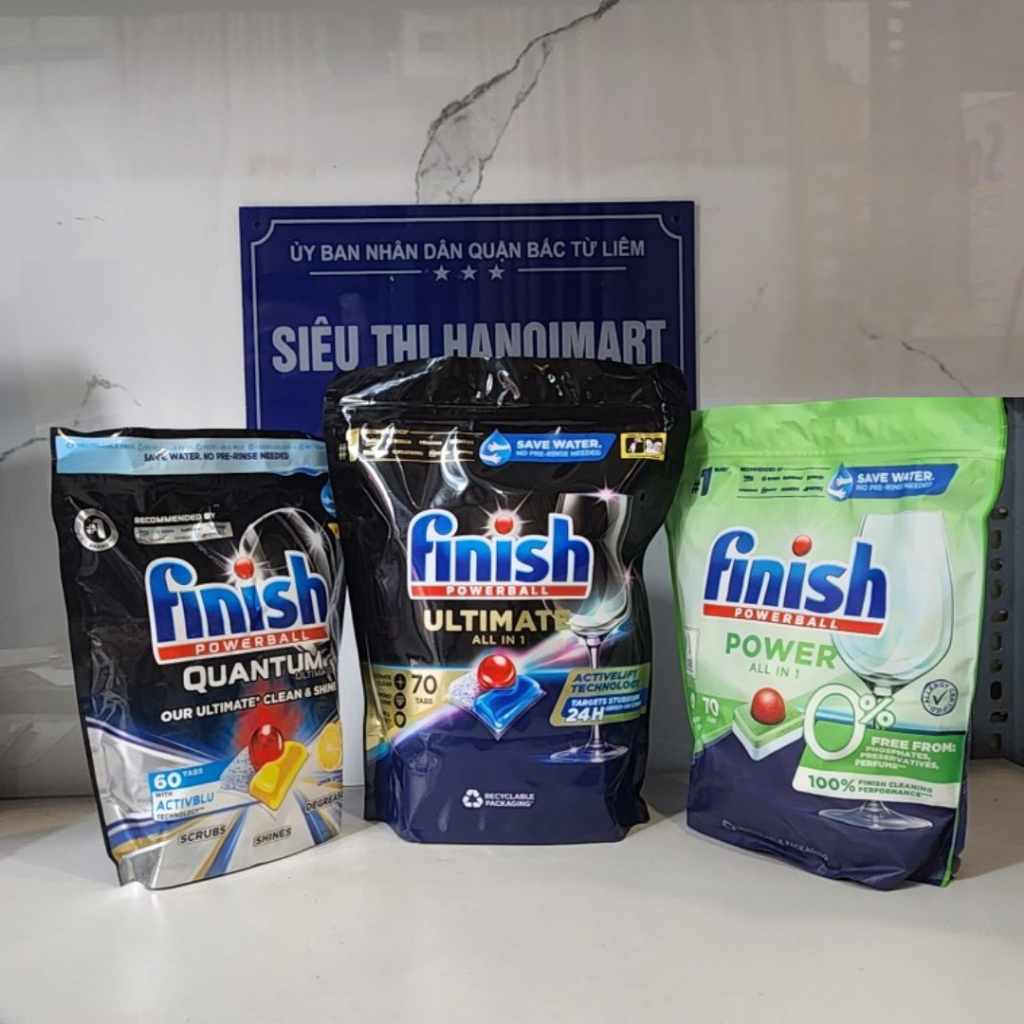 Viên rửa bát Finish Quantum Ultimate 60 viên, 70 viên finish Ultimate hữu cơ không mùi