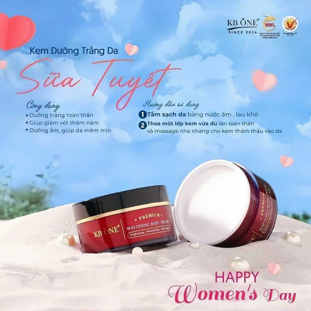 Kem Body sữa tuyết Kbone - Whitening Body Cream Kb One chính hãng