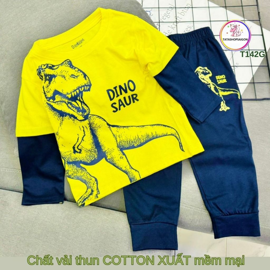 Bộ quần áo thu đông cho bé trai dài tay size đại chất cotton kiểu thể thao đẹp T142