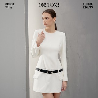 Váy liền Onetone cổ tròn dài tay Lenna