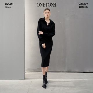 Váy liền Onetone cổ sơ mi phối dây Vandy