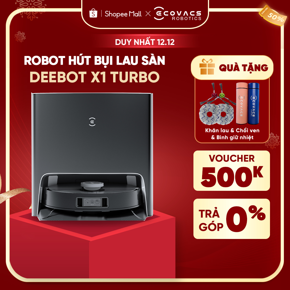 Robot hút bụi Deebot X1 Turbo_Lực hút 5000PA_DEX11 Bản Quốc Tế_Tự động giặt khăn lau_Hàng chính hãng