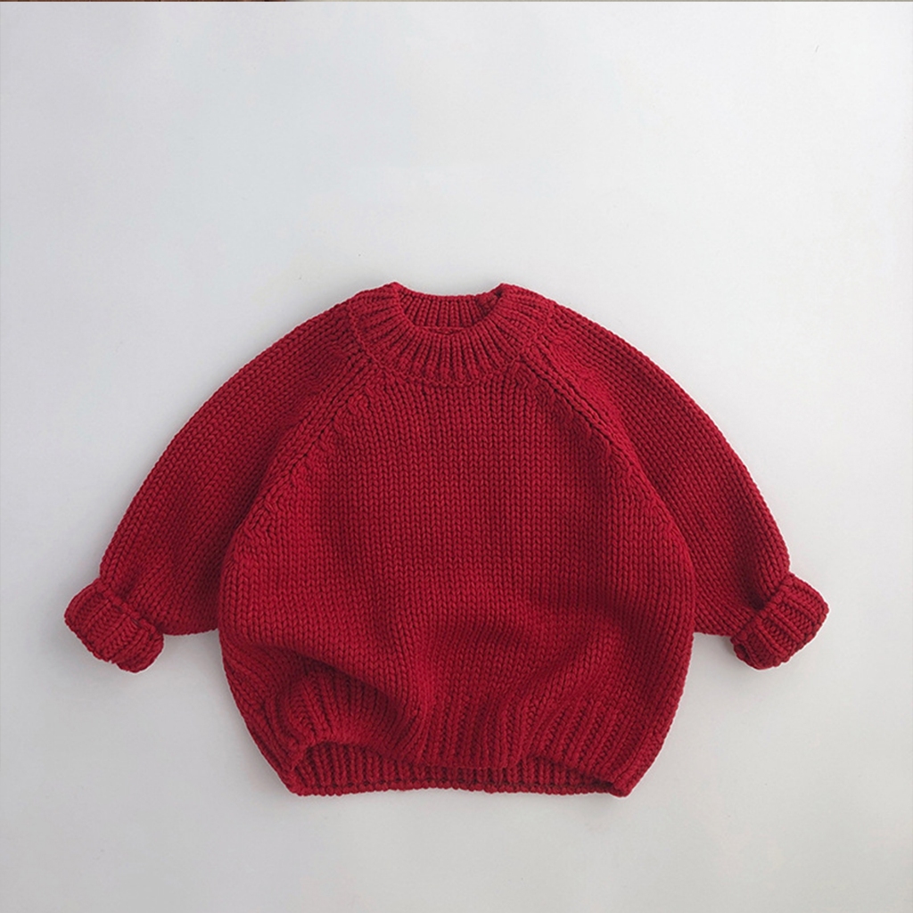 Áo Len Trơn Cổ Tròn Form Rộng Cho Bé Trai Bé Gái - Shop Quần Áo Trẻ Em Phong Cách Hàn Quốc Moy Kids