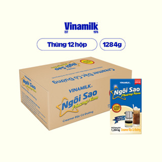 Thùng 12 hộp Creamer sữa đặc có đường Ngôi Sao Phương Nam xanh biển - Hộp giấy 1284g