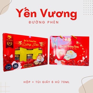 Tổ Yến Vương 420ml (6 hủ - hủ/70ml) đường phèn /tiểu đường/nhân sâm/đông trùng Yến Hoàng Sunnest