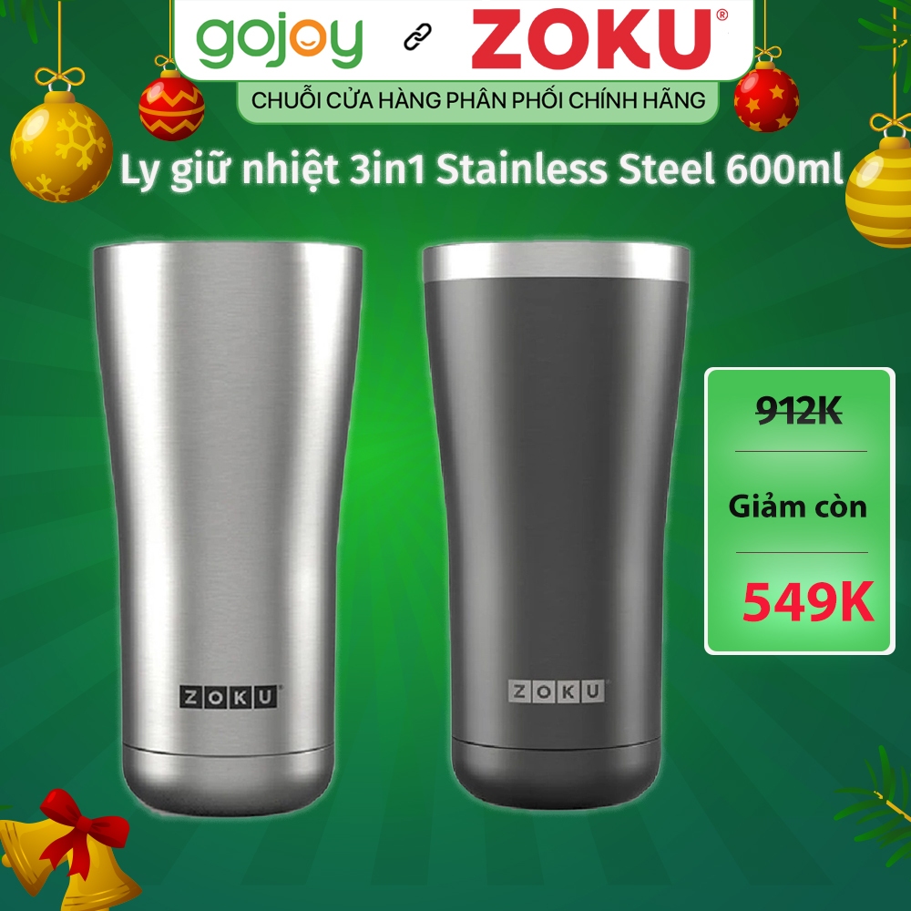 Ly giữ nhiệt 3in1 Stainless Steel 600ml ZOKU ZK144