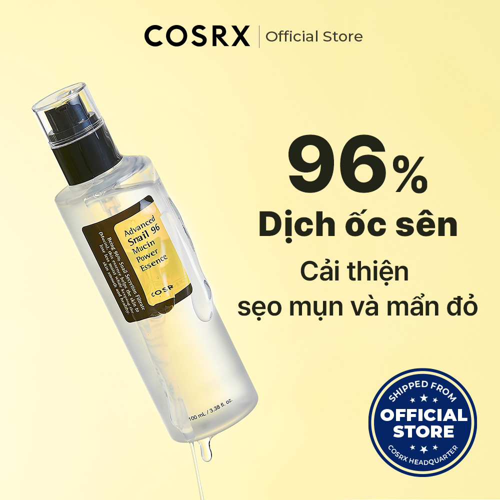 Tinh chất ốc sên COSRX 96 Mucin 100ml hỗ trợ tái tạo dưỡng ẩm cho da