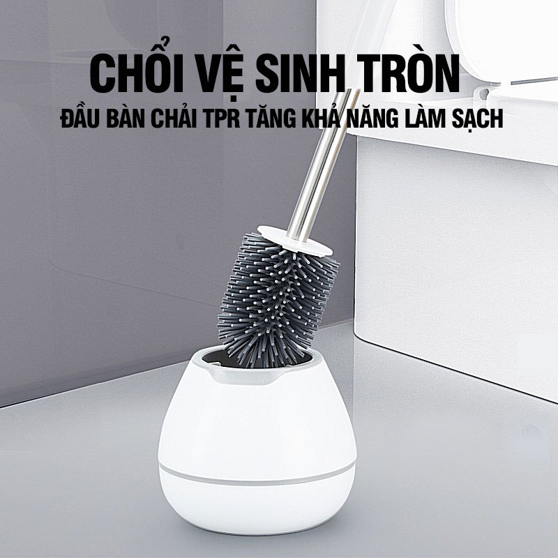 Cọ bồn cầu silicon, cây chà bồn cầu toillet, nhà vệ sinh, nhà tắm - Kitimop TB2