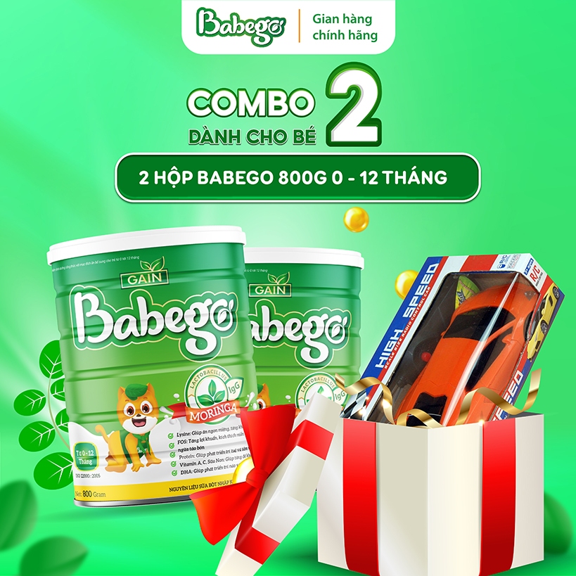 Combo 2 lon sữa công thức Babego 3 tuổi trở lên 800g/lon