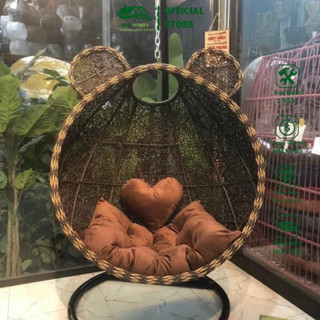 Xích đu tai thỏ Healhomes giả mây lõi thép cao cấp trang trí ban công và sân vườn, ghế thư giãn