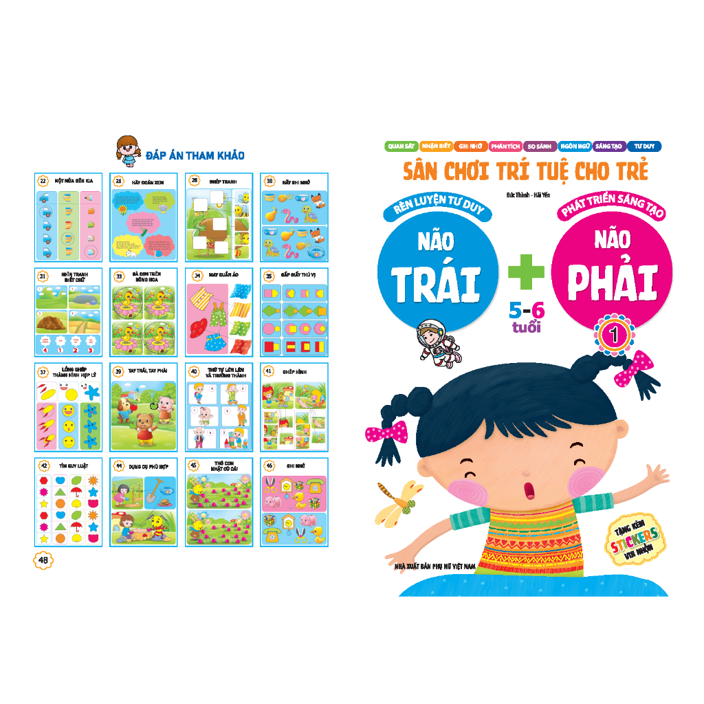 Sách - Sân chơi trí tuệ cho trẻ - Não trái + Não phải 5 - 6 tuổi - quyển 1