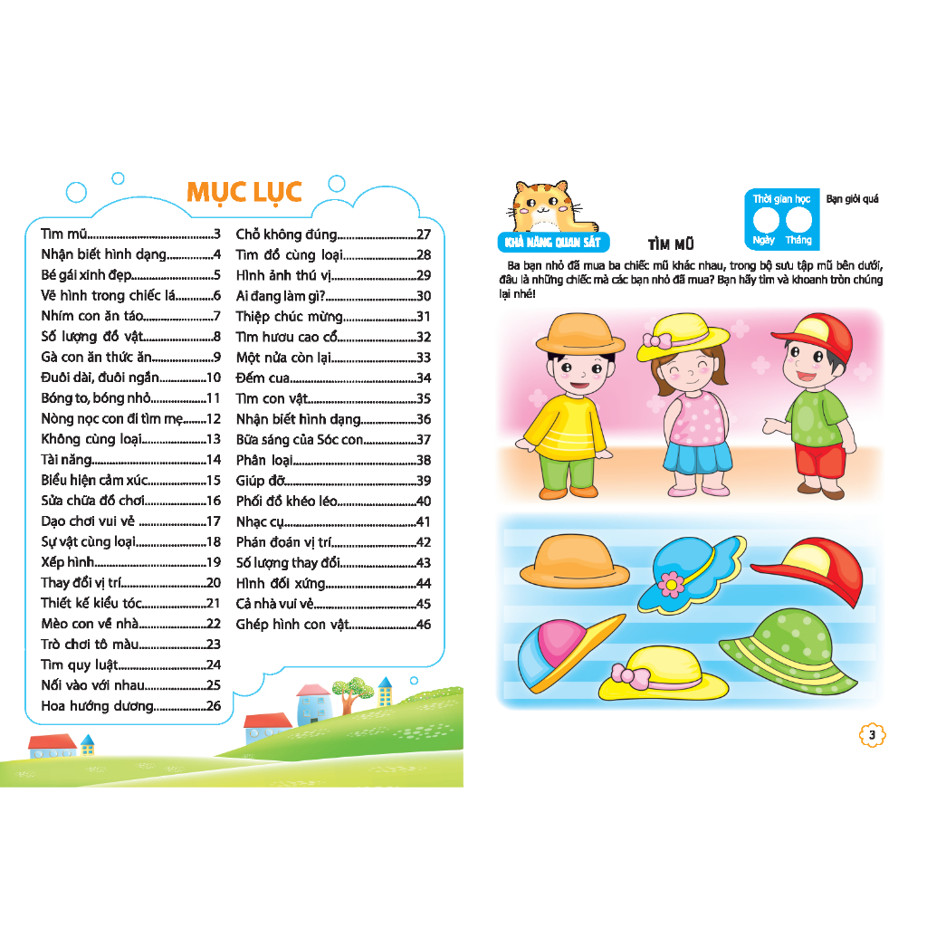 Sách - Sân chơi trí tuệ cho trẻ - Não trái + Não phải 3 - 4 tuổi - quyển 1