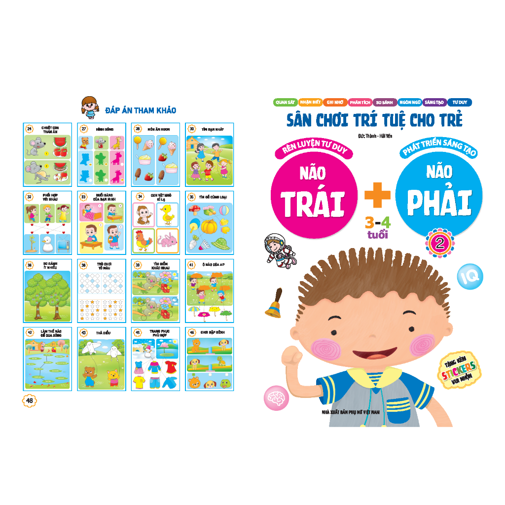 Sách - Sân chơi trí tuệ cho trẻ - Não trái + Não phải 3 - 4 tuổi - quyển 2