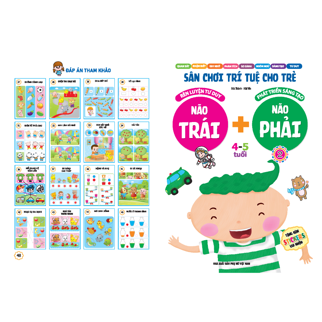 Sách - Sân chơi trí tuệ cho trẻ - Não trái + Não phải 4 - 5 tuổi - quyển 2