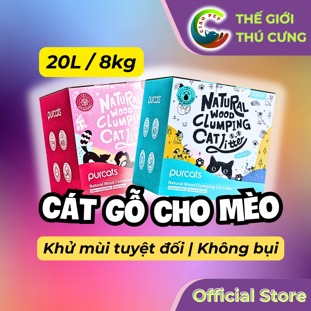 Cát gỗ vệ sinh cho mèo Cature ( 3 gói nhỏ bên trong) | Khử mùi tốt, vón cục siêu tốt