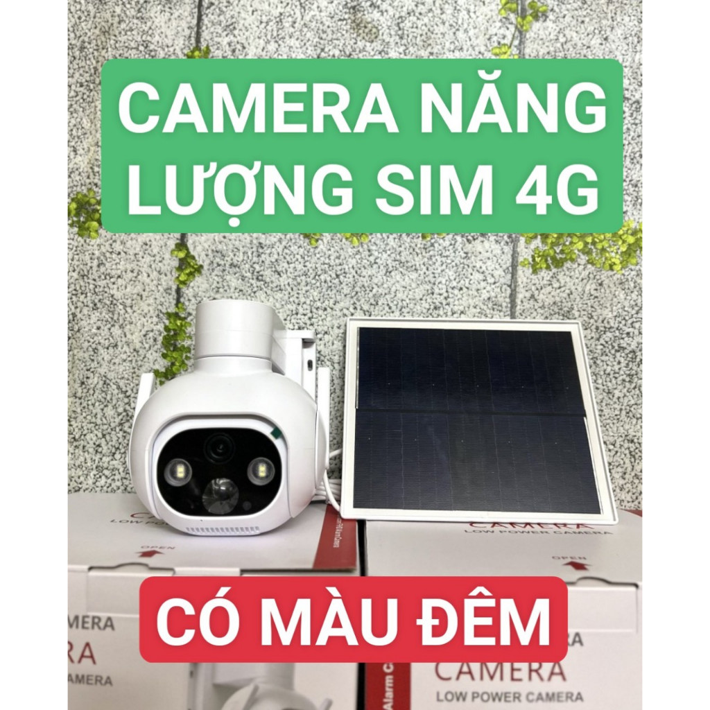 Camera năng lượng mặt trời 4g ICSEE quan sát 4K bên ngoài, năng lượng mặt trời, không dùng điện, có pin APP iCSee