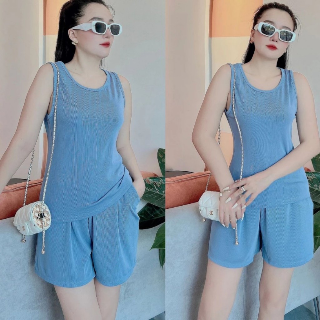 Set Đùi Tăm Lạnh Áo 3 Lỗ Bigsize Mặc Nhà