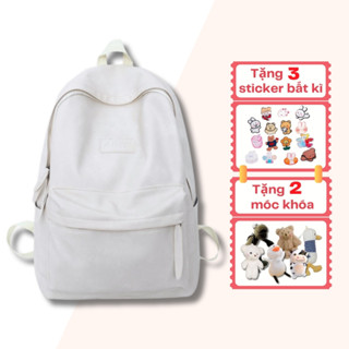 Balo đi học da pu trơn nam nữ GENBAG cặp sách da chống nước đi chơi có ngăn bí mật thời trang BL23