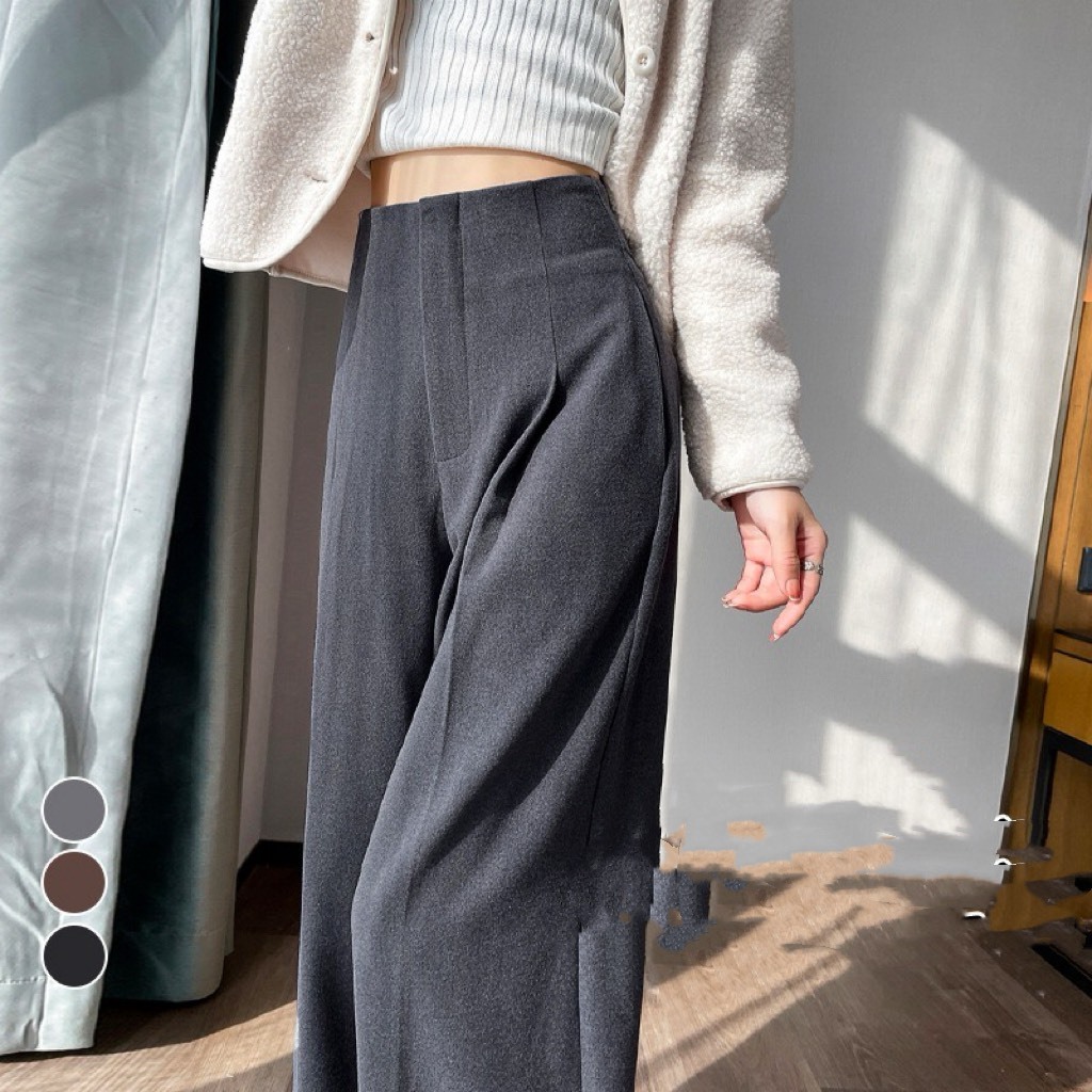 Quần vải tây ống suông rộng